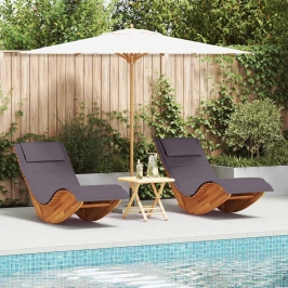 Sauļošanās Krēsls Ar Spilvenu 2 Pcs Brūna 60 X 154 X 74Cm Vidaxl