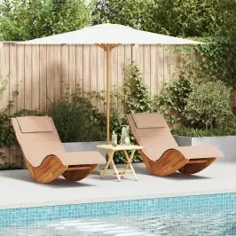 Sauļošanās Krēsls Ar Spilvenu 2 Pcs Brūna 60 X 154 X 74Cm Vidaxl