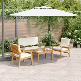 Dārza Dīvānu Komplekts Ar Spilvenu 4 Pcs Brūna 75 X 45 X 38Cm Vidaxl