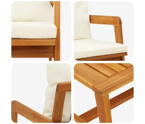 Bistro Komplekts Ar Spilvenu 5 Pcs Brūna 114,5 X 70,5 X 71 Cm Vidaxl