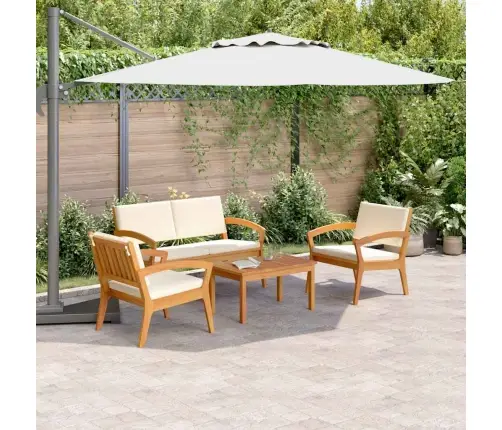 4 Daļu Bistro Komplekts Ar Spilveniem No Cietā Akācijas Koka Vidaxl