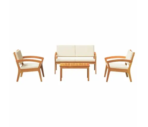 4 Daļu Bistro Komplekts Ar Spilveniem No Cietā Akācijas Koka Vidaxl