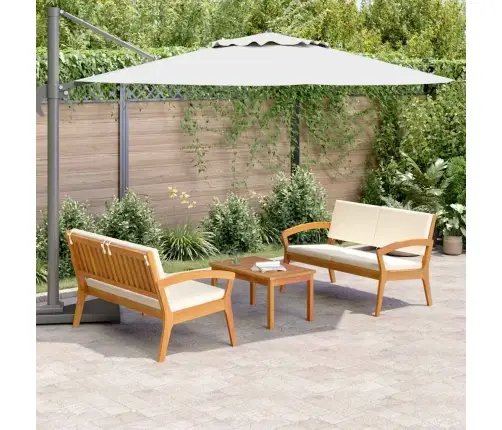 3-Daļu Bistro Komplekts Ar Spilveniem - Cieta Akācijas Koksne Vidaxl