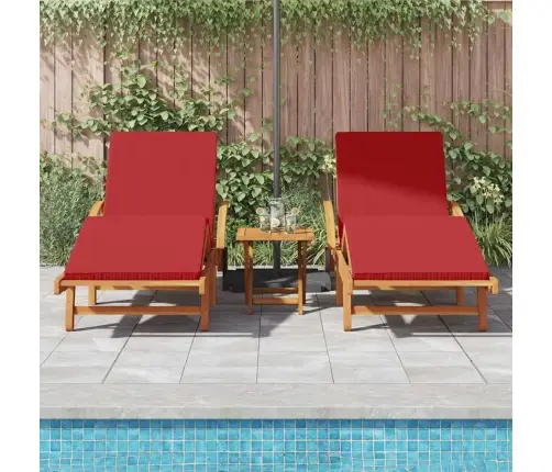 Saulės Gultas Su Pagalve 2-Asmuo 2 Pcs Raudona 200 X 67 X 84Cm Saulės Gultas Su Pagalve 2-Asmuo 2 Pcs Raudona 200 X 67 X 84Cm