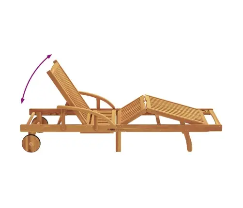 Sauļošanās Krēsls Ar Spilvenu Un Galdiņu, Taupe, Masīvkoks, Akācija Vidaxl