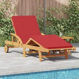 Sauļošanās Krēsls Ar Spilvenu 2 Pcs Sarkana 40 X 40 X 40Cm Vidaxl