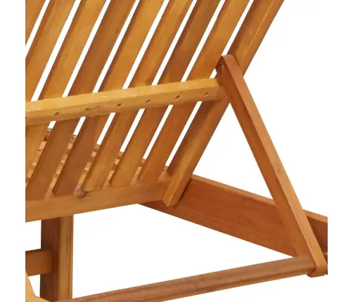 Divu Personu Saulessargs Ar Riteņiem Un Spilvenu, Masīvkoka Akācija Vidaxl