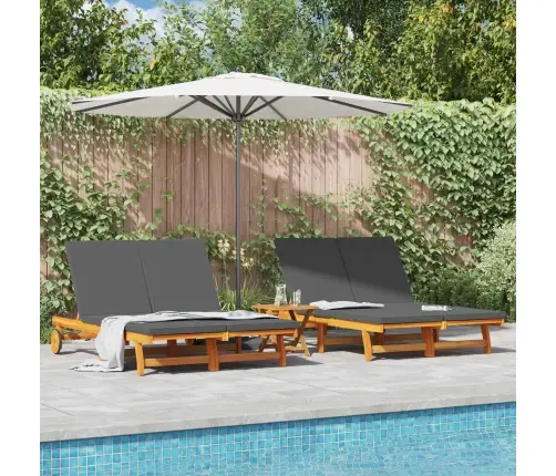Saulės Gultas Ruda 63 X 199 X 85 Cm Kietos Akacijos Mediena