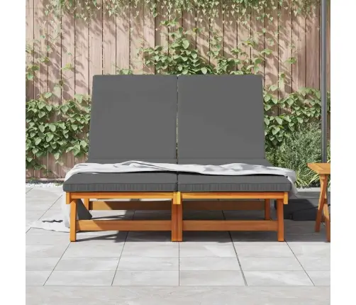 Divu Personu Saulessargs Ar Riteņiem Un Spilvenu, Masīvkoka Akācija Vidaxl