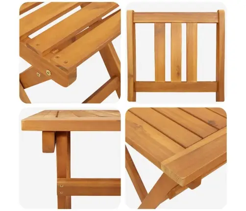 4-Daļīgais Salokāmais Dārza Bistro Komplekts No Cieta Akācijas Koka Vidaxl