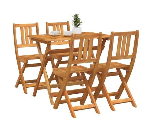 4-Daļīgais Salokāmais Dārza Bistro Komplekts No Cieta Akācijas Koka Vidaxl