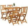 4-Daļīgais Salokāmais Dārza Bistro Komplekts No Cieta Akācijas Koka Vidaxl