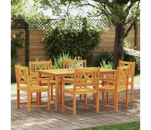 Sodo Kėdė 6 Pcs Ruda 56 X 56 X 90 Cm Akacijos Medienos Masyvas