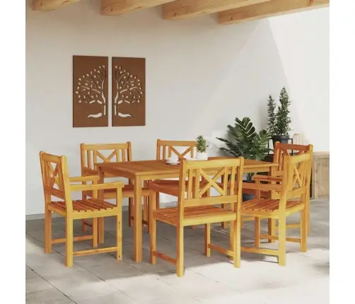 Sodo Kėdė 6 Pcs Ruda 56 X 56 X 90 Cm Akacijos Medienos Masyvas
