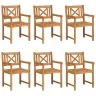 Sodo Kėdė 6 Pcs Ruda 56 X 56 X 90 Cm Akacijos Medienos Masyvas