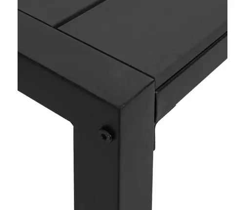 3 Daļu Dārza Galda Komplekts, Melns Tērauds Un Wpc Vidaxl