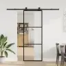 Bīdāmās Durvis Ar Stiprinājumiem, Stikls, Alumīnijs, 76X205 Cm Vidaxl