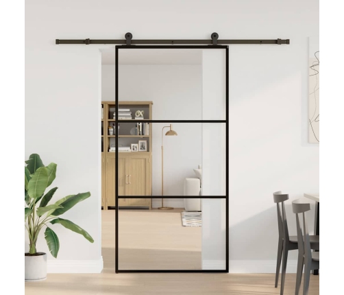 Bīdāmās Durvis Ar Stiprinājumiem 102X205 Cm Stikls&Alumīnijs Vidaxl