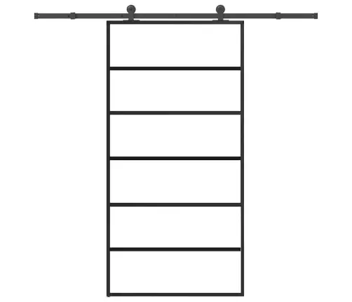 Bīdāmās Durvis Ar Stiprinājumiem 102X205 Cm Stikls&Alumīnijs Vidaxl