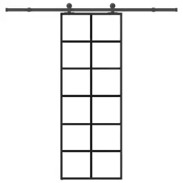 Bīdāmās Durvis Ar Stiprinājumiem, Stikls, Alumīnijs, 76X205 Cm Vidaxl
