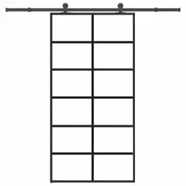 Bīdāmās Durvis Ar Stiprinājumiem 102X205 Cm Stikls&Alumīnijs Vidaxl
