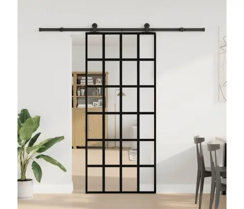 Bīdāmās Durvis Ar Stiprinājumiem, Stikls, Alumīnijs, 90X205 Cm Vidaxl