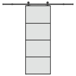 Bīdāmās Durvis Ar Stiprinājumiem, Stikls, Alumīnijs, 76X205 Cm Vidaxl