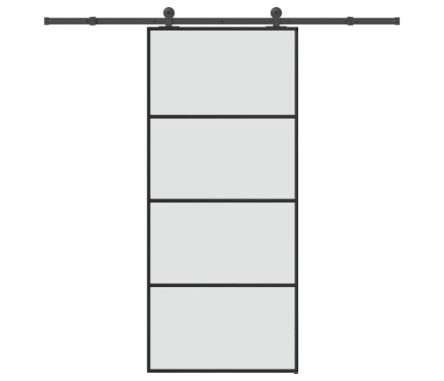 Bīdāmās Durvis Ar Stiprinājumiem, Stikls, Alumīnijs, 90X205 Cm Vidaxl