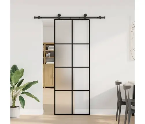 Bīdāmās Durvis Ar Stiprinājumiem, Stikls, Alumīnijs, 76X205 Cm Vidaxl