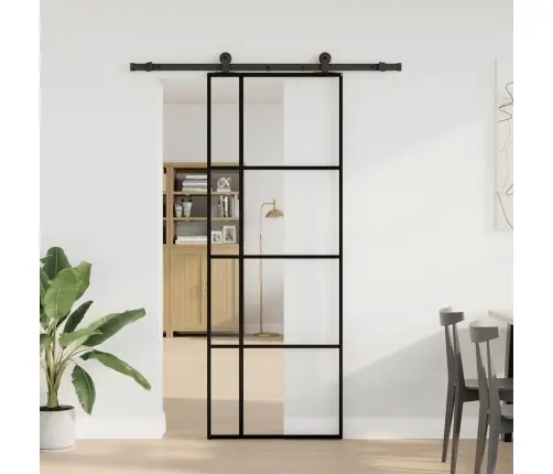 Bīdāmās Durvis Ar Stiprinājumiem, Stikls, Alumīnijs, 76X205 Cm Vidaxl