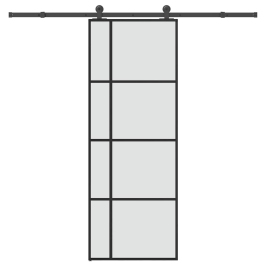 Bīdāmās Durvis Ar Stiprinājumiem, Stikls, Alumīnijs, 76X205 Cm Vidaxl