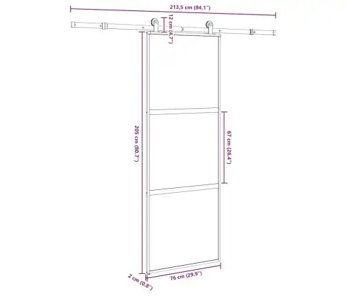 Bīdāmās Durvis Aparatūras Komplektu Rūdīts Stikls Un Alumīnijs Vidaxl