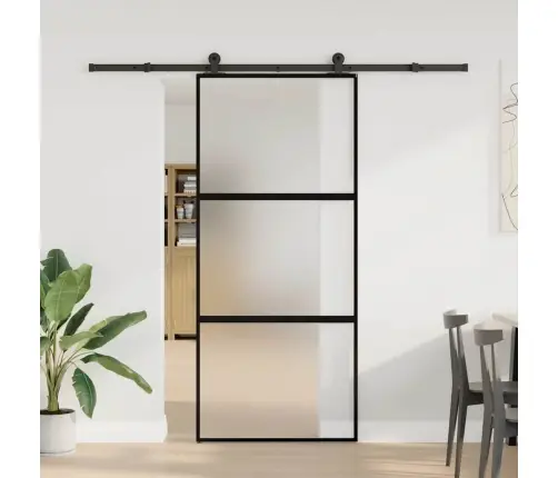 Bīdāmās Durvis Ar Aparatūras Komplektu 90X205 Cm Rūdīts Stikls Vidaxl