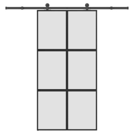 Bīdāmās Durvis Aparatūras Komplektu 102,5X205 Cm Rūdīts Stikls Vidaxl