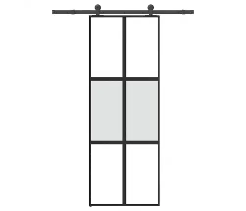 Bīdāmās Durvis Aparatūras Komplektu Rūdīts Stikls Un Alumīnijs Vidaxl