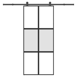 Bīdāmās Durvis Ar Aparatūras Komplektu 90X205 Cm Rūdīts Stikls Vidaxl