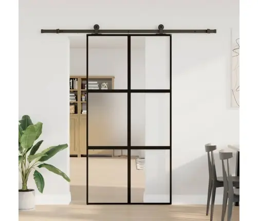 Bīdāmās Durvis Aparatūras Komplektu 102,5X205 Cm Rūdīts Stikls Vidaxl