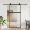 Bīdāmās Durvis Aparatūras Komplektu 102,5X205 Cm Rūdīts Stikls Vidaxl