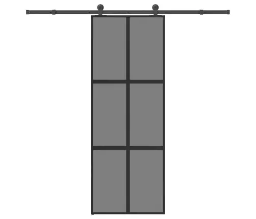 Bīdāmās Durvis Aparatūras Komplektu Rūdīts Stikls Un Alumīnijs Vidaxl