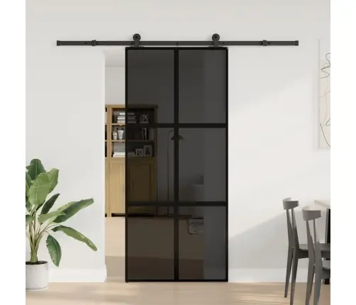 Bīdāmās Durvis Ar Aparatūras Komplektu 90X205 Cm Rūdīts Stikls Vidaxl