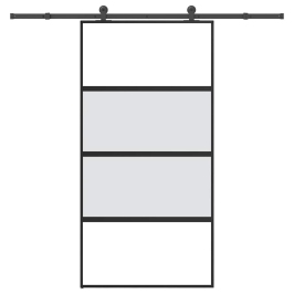 Bīdāmās Durvis Aparatūras Komplektu 102,5X205 Cm Rūdīts Stikls Vidaxl