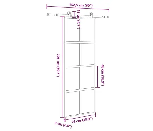 Bīdāmās Durvis Aparatūras Komplektu Rūdīts Stikls Un Alumīnijs Vidaxl