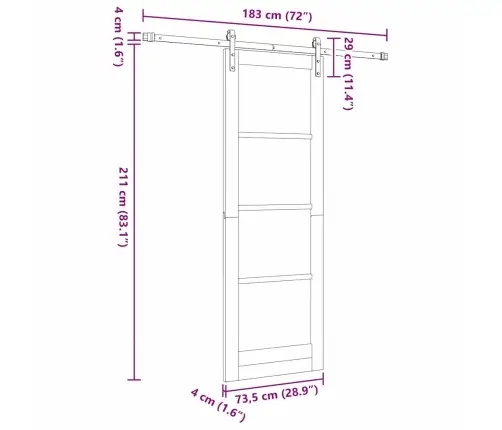 Libisev Uks Orkdal Valge Ja Must 73,5 X 211 Cm