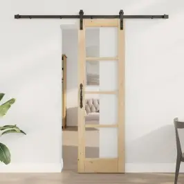 Slīdošās Durvis Orkdal Brūna 61 X 198.5 Cm Priedes Masīvkoks Vidaxl