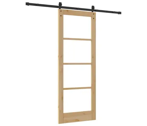 Slīdošās Durvis Orkdal Brūna 78 X 202 Cm Priedes Masīvkoks Vidaxl