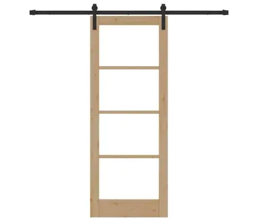 Slīdošās Durvis Orkdal Brūna 78 X 202 Cm Priedes Masīvkoks Vidaxl