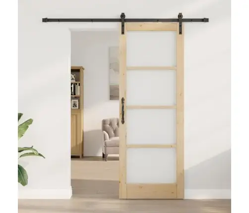 Slīdošās Durvis Orkdal Brūna 78 X 211 Cm Priedes Masīvkoks Vidaxl