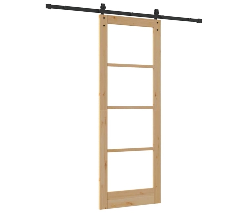 Slīdošās Durvis Orkdal Brūna 78 X 211 Cm Priedes Masīvkoks Vidaxl