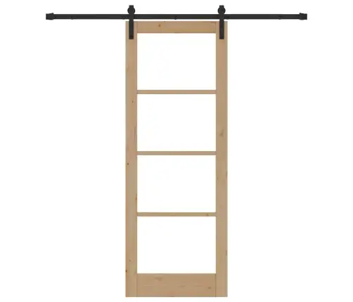 Slīdošās Durvis Orkdal Brūna 78 X 211 Cm Priedes Masīvkoks Vidaxl