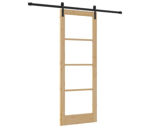 Slīdošās Durvis Orkdal Brūna 78 X 211 Cm Priedes Masīvkoks Vidaxl
